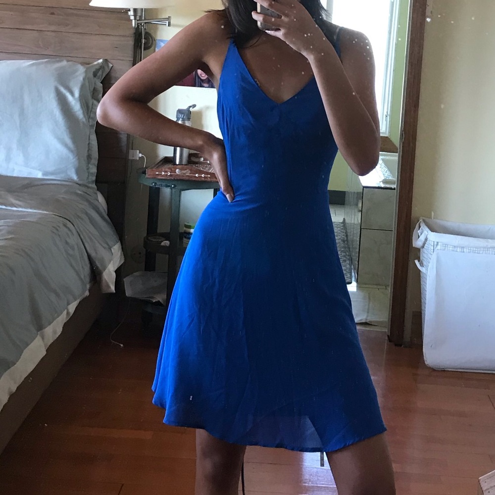 LUSH GORGEOUS BLUE LACE-UP DRESS **NWOT**